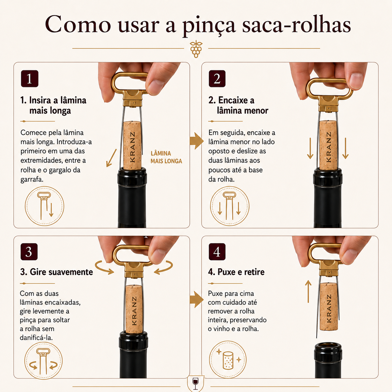Saca-Rolha de Duas Lâminas Kranz